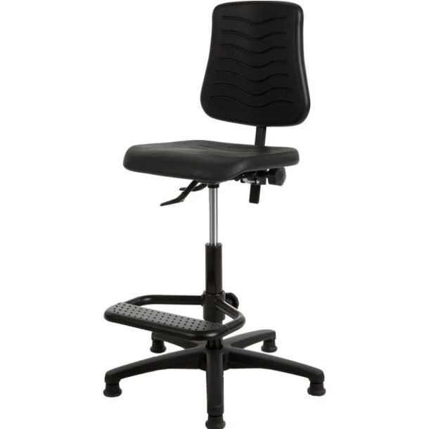 Werkstoel PUR met voetsteun 54-80 cm hoog