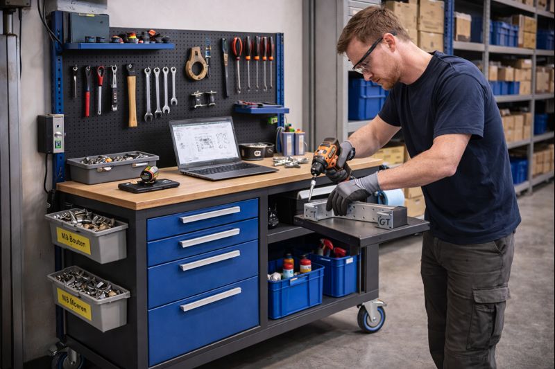 Mobiele werkplekken in het magazijn