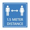 Adviesbord 1.5 meter distance - blauw